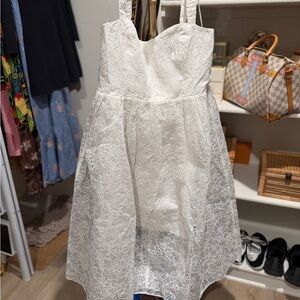 French Connection White Floral lace design midi party dress NWT L